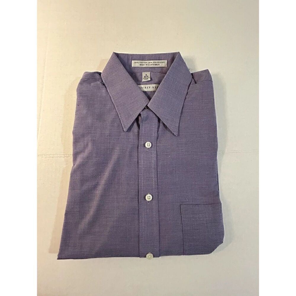 Geoffrey Beene Purple Men's Button Down Shirt Size 15 32/33 Wrinkle Free